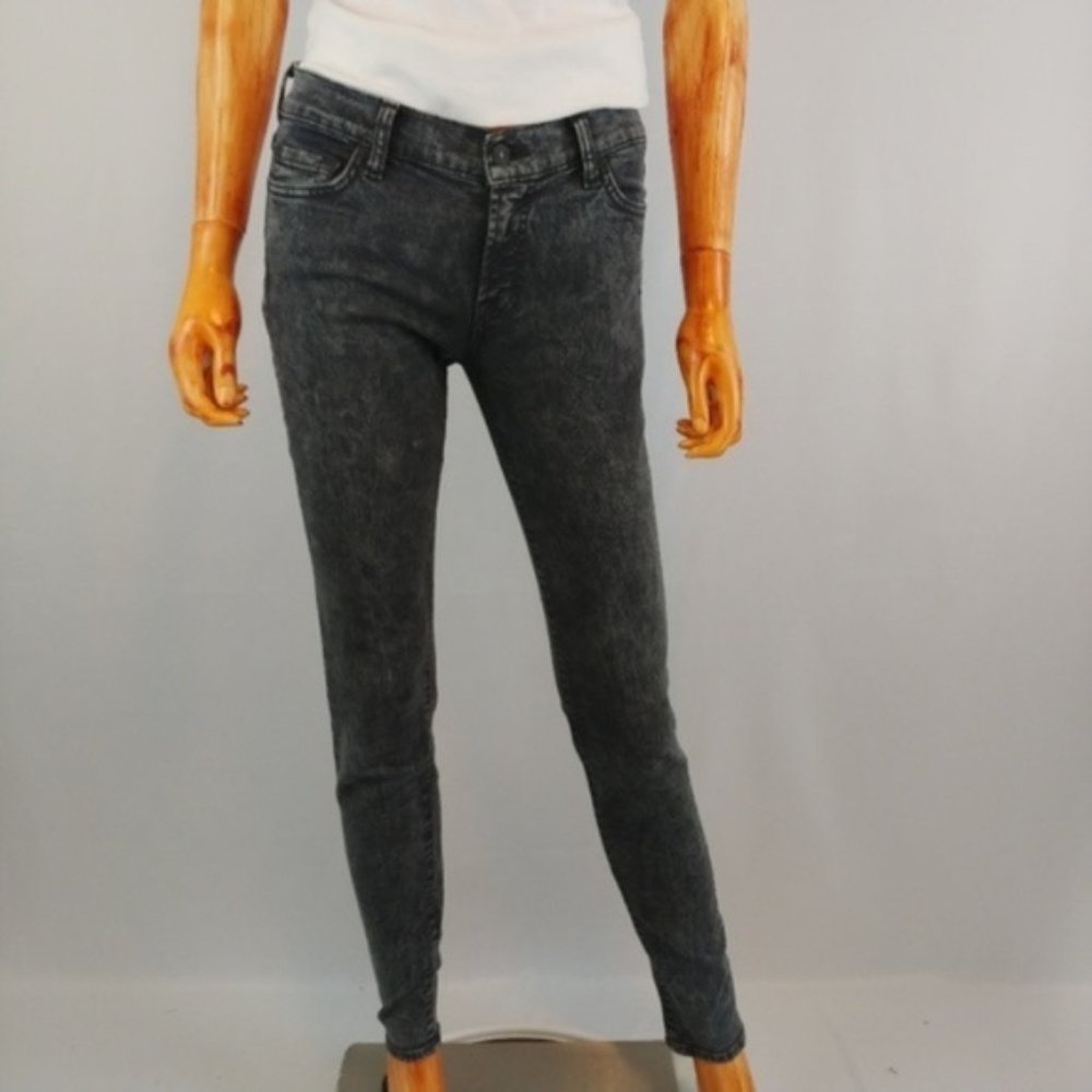 7 FOR ALL MANKIND the skinny faded black jeans
